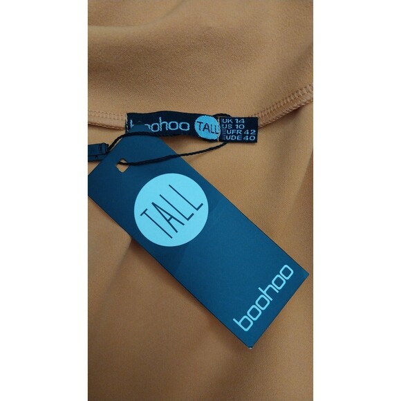 New Boohoo Sz 10 Tall Yellow Lapel Neck Double Breasted Blazer Fall Dress - Picture 6 of 7